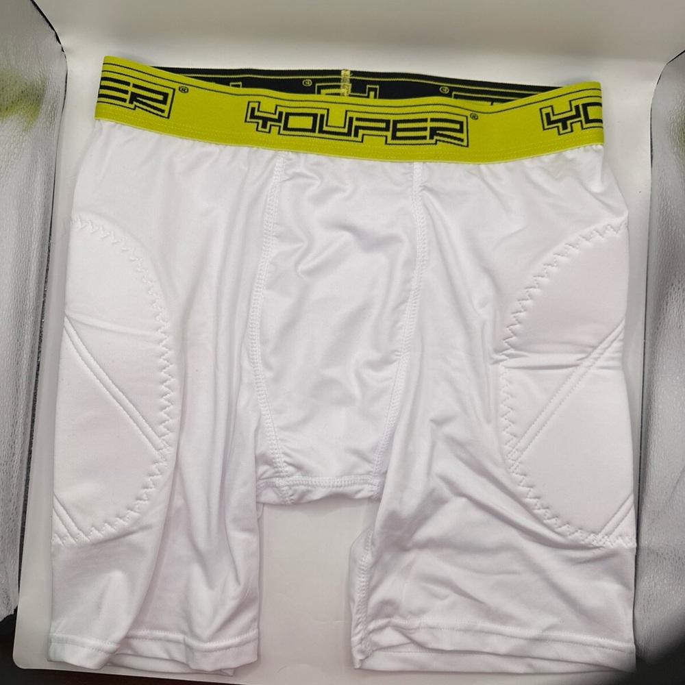 YOUPER Compression White Sliding Shorts Youth Size XL Baseball Football